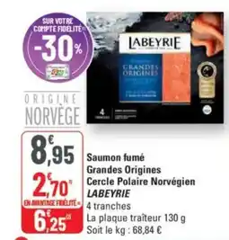 G20 LABEYRIE Saumon fumé Grandes Origines Cercle Polaire Norvégien offre