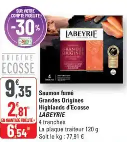 G20 LABEYRIE Saumon fumé Grandes Origines d'Ecosse offre