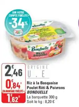 G20 BONDUELLE Riz à la Basquaise Poulet Rôti & Poivrons offre