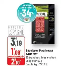 G20 LABEYRIE Saucisson Pata Negra offre