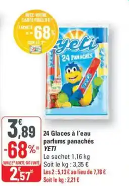 G20 YETI 24 Glaces à l'eau parfums panachés offre