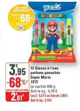 G20 YETI 12 Glaces à l'eau parfums panachés Super Mario offre