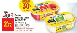 G20 LA LAITIÈRE Sorbet Fraise ou Citron offre