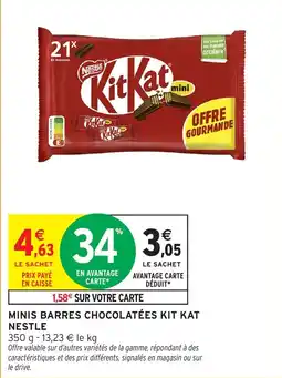 Intermarché Express Minis barres chocolatées kit kat nestle offre