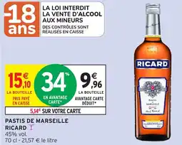 Intermarché Express Pastis de marseille ricard offre