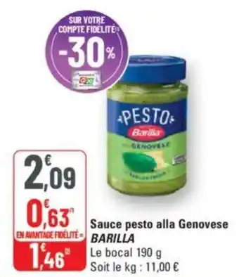 G20 BARILLA Sauce pesto alla Genovese offre