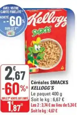 G20 KELLOGG'S Céréales smacks offre