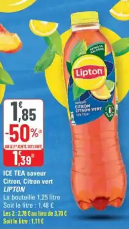 G20 LIPTON Ice tea saveur citron, citron vert offre