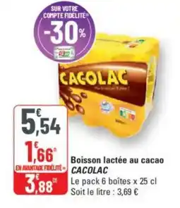 G20 CACOLAC Boisson lactée au cacao offre
