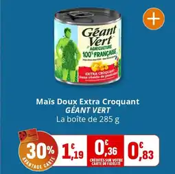 Maïs doux extra croquant géant vert