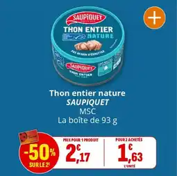 Coccinelle Supermarché Thon entier nature saupiquet offre