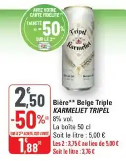 G20 KARMELIET TRIPEL Bière Belge Triple offre