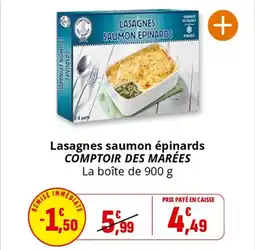 Coccinelle Supermarché Lasagnes saumon épinards comptoir des marées offre