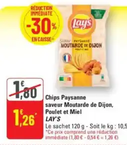 G20 LAY'S Chips Paysanne saveur Moutarde de Dijon, Poulet et Miel offre