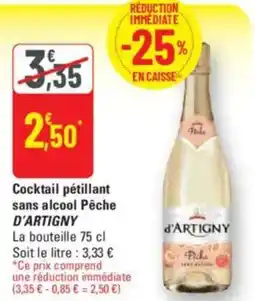 G20 D'ARTIGNY Cocktail pétillant sans alcool Pêche offre