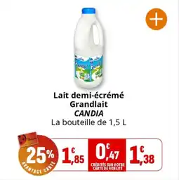 Coccinelle Supermarché Lait demi-écrémé grandlait candia offre