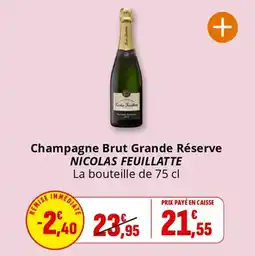 Coccinelle Supermarché Champagne brut grande réserve nicolas feuillatte offre