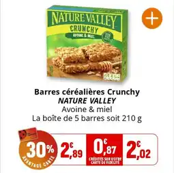 Coccinelle Supermarché Barres céréalières crunchy nature valley offre