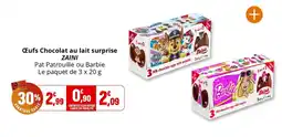 Coccinelle Supermarché Œufs chocolat au lait surprise zaini offre