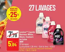MIR Lessive Liquide Raviveur White, Black, Couleurs ou Laine