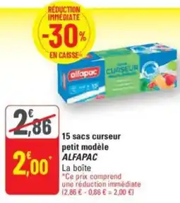 G20 ALFAPAC 15 sacs curseur petit modèle offre