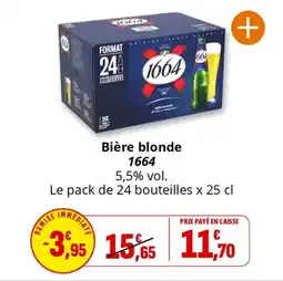 Coccinelle Supermarché Bière blonde 1664 offre