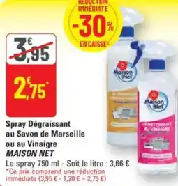 G20 MAISON NET Spray Dégraissant au Savon de Marseille ou au Vinaigre offre