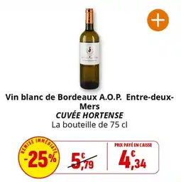 Coccinelle Supermarché Vin blanc de bordeaux a.o.p. entre-deux mers cuvée hortense offre