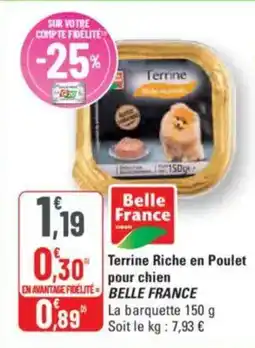 G20 BELLE FRANCE Terrine Riche en Poulet pour chien offre