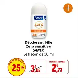 Déodorant bille zero sensitive sanex