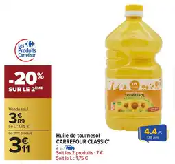 Carrefour Market Huile de tournesol carrefour classic offre