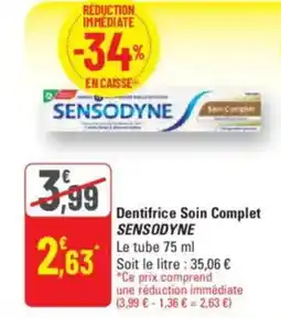 G20 SENSODYNE Dentifrice Soin Complet offre