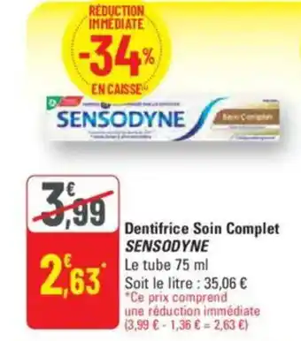 G20 SENSODYNE Dentifrice Soin Complet offre