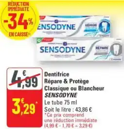 SENSODYNE Dentifrice Répare & Protège Classique ou Blancheur