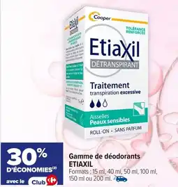 Carrefour maPara parapharmacie Gamme de déodorants etiaxil offre