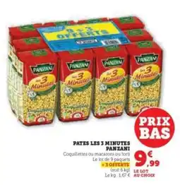 Super U Pâtes Les 3 minutes PANZANI offre