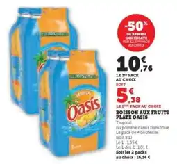 Super U Boisson aux fruits plate Oasis offre