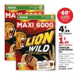 Super U CEREALES LION NESTLE WILD offre