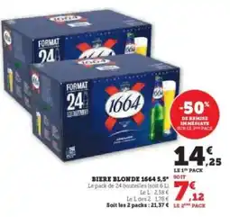 Super U BIERE BLONDE DE 1664 offre
