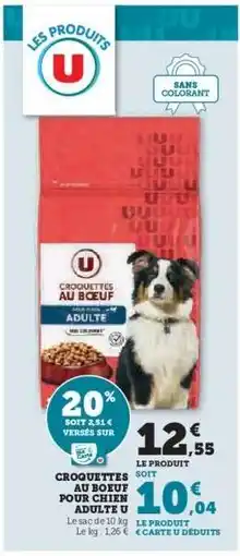 Super U CROQUETTES AU BOEUF POUR CHIEN ADULTE U offre