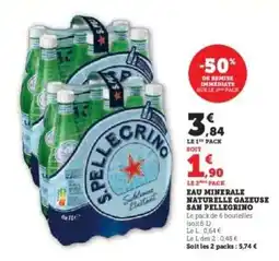 Super U Eau Minérale Naturelle Gazeuse 'San Pellegrino' offre