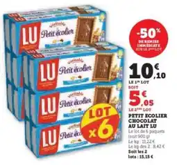 Super U Petit Écolier Chocolat Au Lait Lu offre