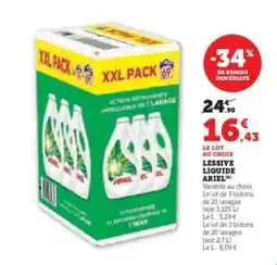 Super U LESSIVE LIQUIDE ARIEL offre