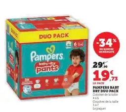 Super U Pampers Baby Dry Duo Pack offre