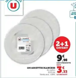 Super U 100 Assiettes Blanches offre