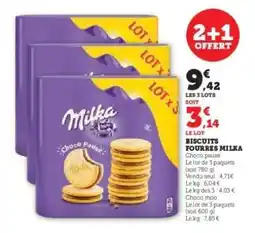 Hyper U Biscuits Fourrés Milka offre