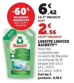 Super U Lessive liquide Rainett offre