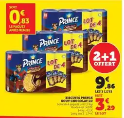 Hyper U BISCUITS PRINCE GOUT CHOCOLAT LU offre