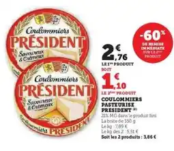 Hyper U Coulommiers Pasteurisé Président offre