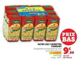 Hyper U Pâtes Les 3 minutes PANZANI offre